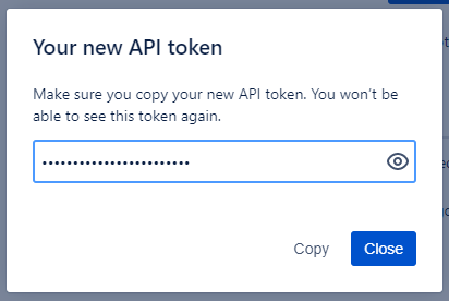 Jira new API token